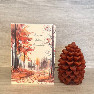 Autumn Fall Foliage 50th Golden Anniversary Card