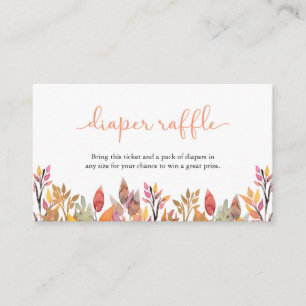 Autumn Fall Foliage Diaper Raffle ticket Enclosure Card