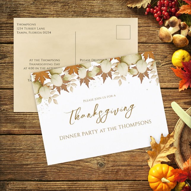 Autumn Fall Foliage Thanksgiving Invitation Postcard (Creator Uploaded)