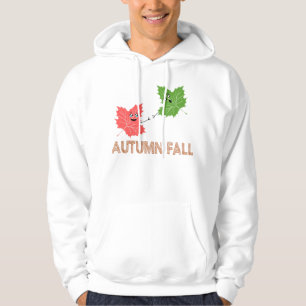 Autumn Fall Funny Maple Leaf Joke Cartoon Design Hoodie