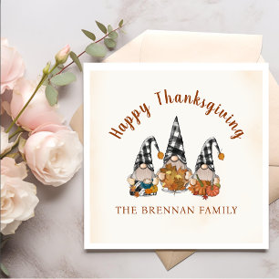 Autumn Fall Gnomes Thanksgiving Dinner Napkin