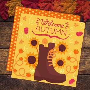 Autumn Fall Greeting Flat Card