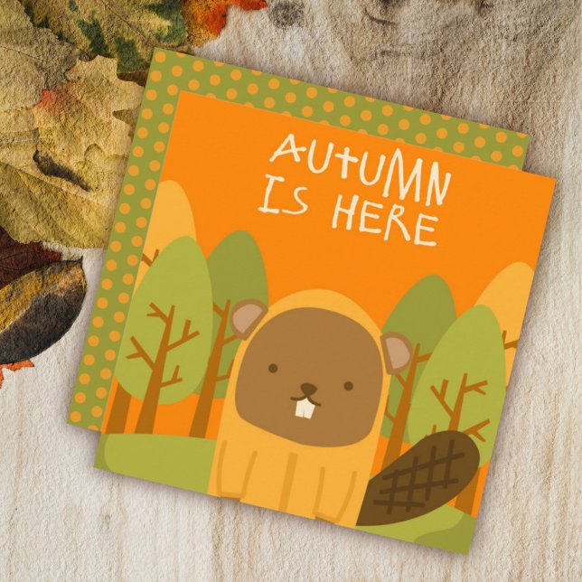 Autumn Fall Greeting Flat Card (Creator Uploaded)