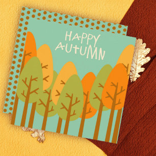 Autumn Fall Greeting Flat Card