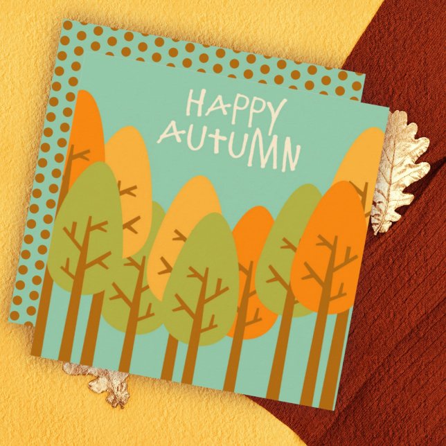 Autumn Fall Greeting Flat Card (Creator Uploaded)