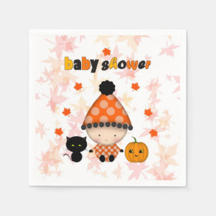 Autumn Fall Halloween Baby Shower Paper Napkins