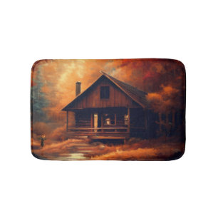 Autumn/Fall/Halloween/rustic painting Bath Mat
