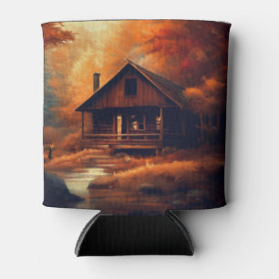 Autumn/Fall/Halloween/rustic painting Can Cooler