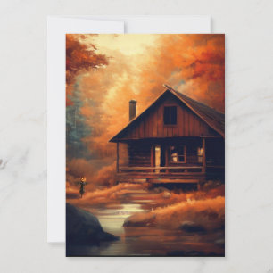 Autumn/Fall/Halloween/rustic painting Holiday Card