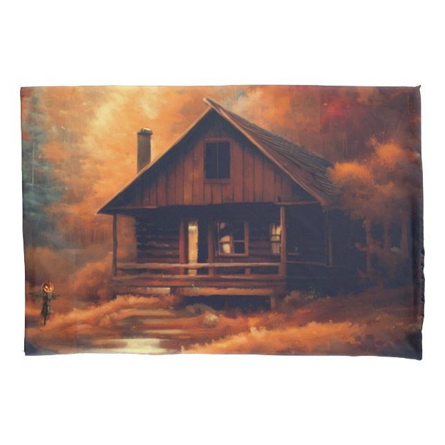 Autumn/Fall/Halloween/rustic painting Pillowcase (Front)