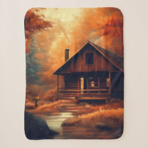 Autumn/Fall/Halloween/rustic painting Sherpa Blanket