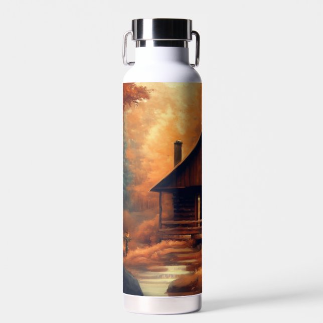 Autumn/Fall/Halloween/rustic painting Water Bottle (Front)