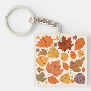 Autumn Fall Halloween Thanksgiving Cute Key Ring