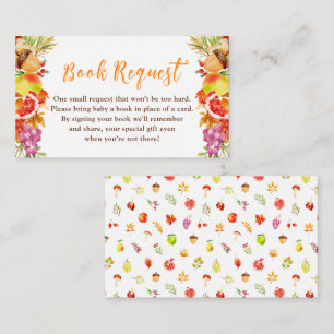 Autumn Fall Harvest Baby Shower Book Request Enclosure Card