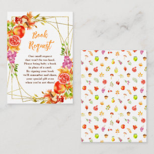 Autumn Fall Harvest Baby Shower Book Request Enclosure Card
