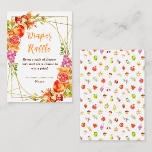 Autumn Fall Harvest Baby Shower Diaper Raffle Enclosure Card