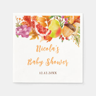 Autumn Fall Harvest Baby Shower Napkin