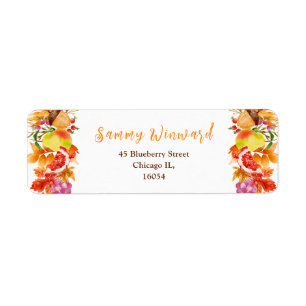 Autumn Fall Harvest Baby Shower Return Address Label