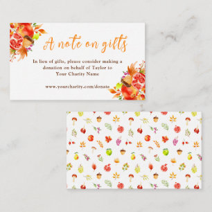 Autumn Fall Harvest Birthday A Note On Gifts Enclosure Card