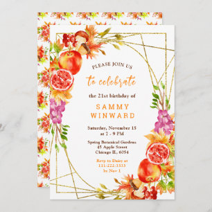 Autumn Fall Harvest Birthday Invitation