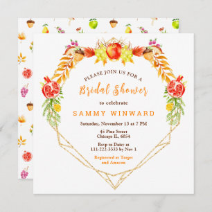 Autumn Fall Harvest Bridal Shower Invitation