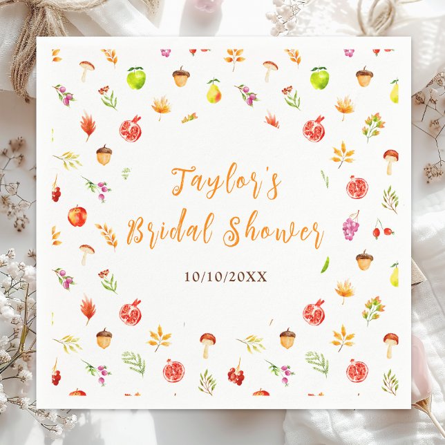 Autumn Fall Harvest Bridal Shower Napkin (Creator Uploaded)
