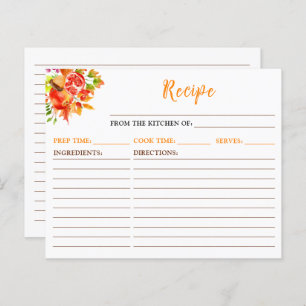 Autumn Fall Harvest Recipe Card