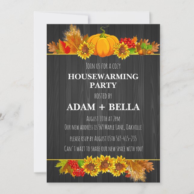 autumn fall housewarming invitations (Front)