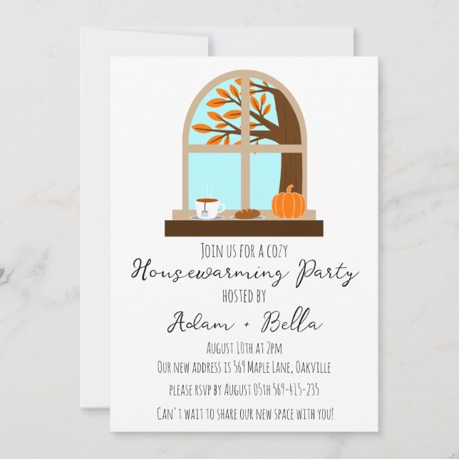 autumn fall housewarming invitations (Front)