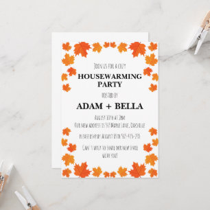 autumn fall housewarming invitations