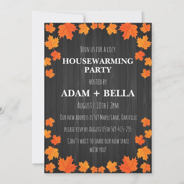 autumn fall housewarming invitations (Front)