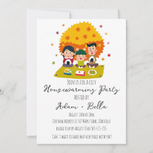 autumn fall housewarming invitations