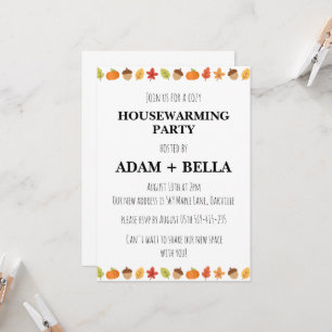 autumn fall housewarming invitations
