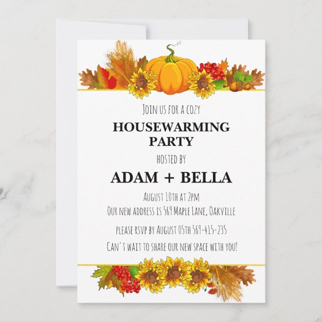 autumn fall housewarming invitations (Front)