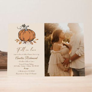 Autumn Fall In Love Baby Shower Photo Invitation