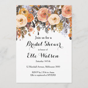 Autumn Fall in Love Bridal Shower Invitation