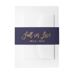 Autumn Fall In Love Wedding Invitation Belly Band