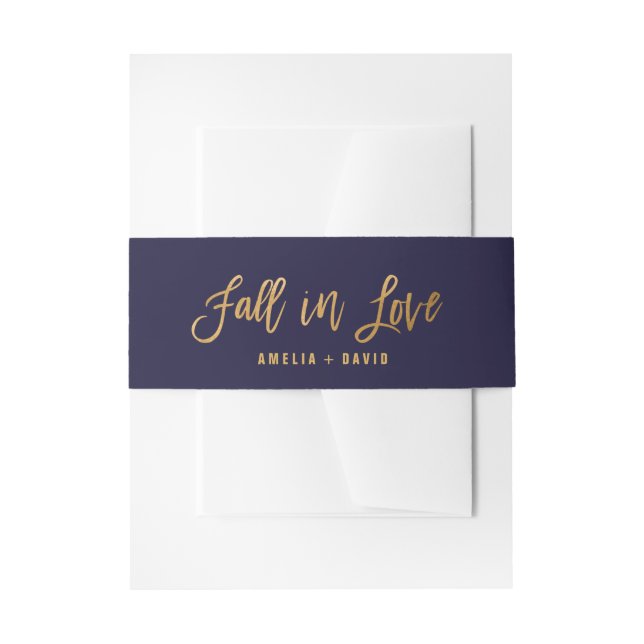 Autumn Fall In Love Wedding Invitation Belly Band (Front Example)