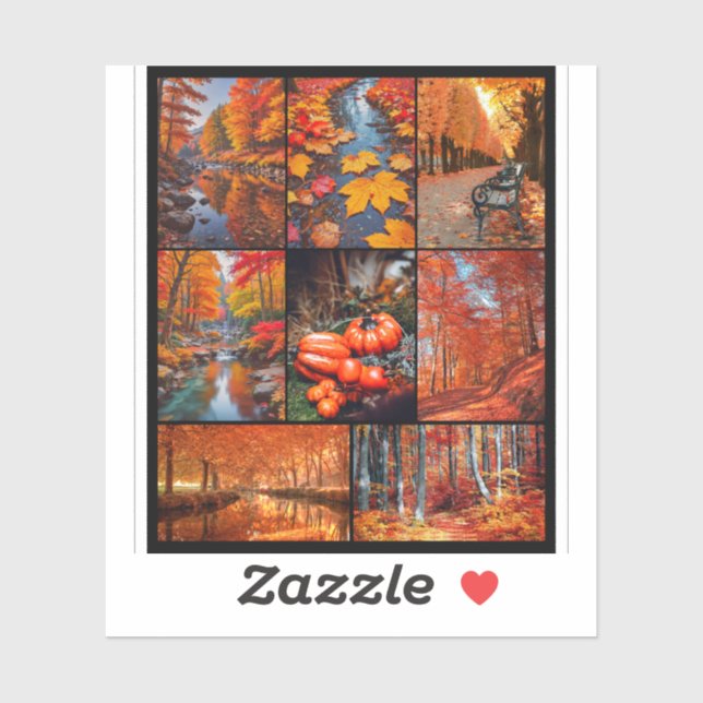 Autumn Fall Landscape Photo Collage Art (Sheet)
