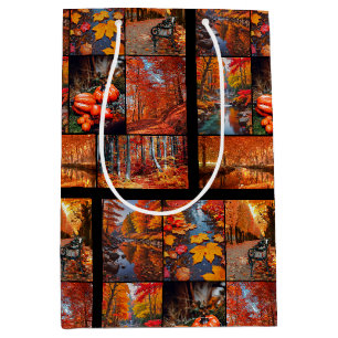 Autumn Fall Landscape Photo Collage Art Medium Gift Bag