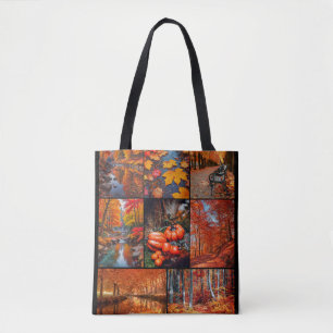 Autumn Fall Landscape Photo Collage Art Tote Bag