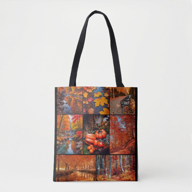Autumn Fall Landscape Photo Collage Art Tote Bag (Front)