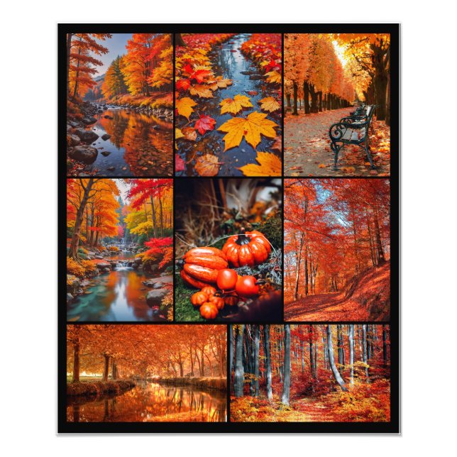 Autumn Fall Landscape Photo Grid Print (Front)
