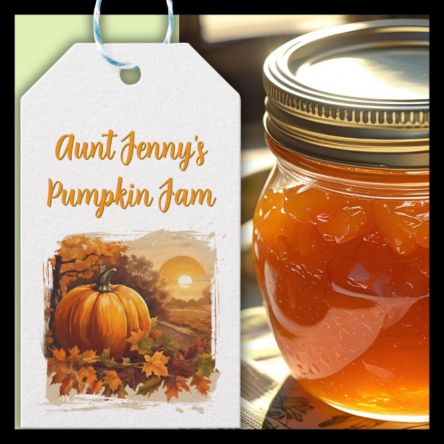 Autumn Fall Landscape Pumpkin Gift Tag (Creator Uploaded)