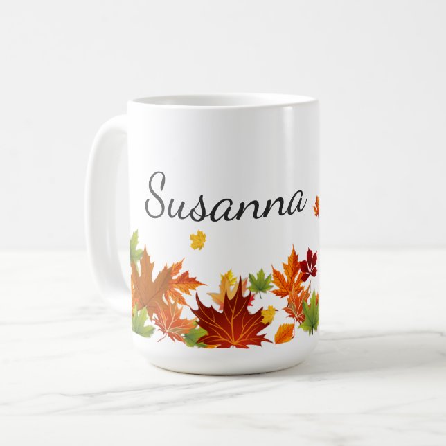Autumn Fall Leaf Maple Coffee Mug (Front Left)