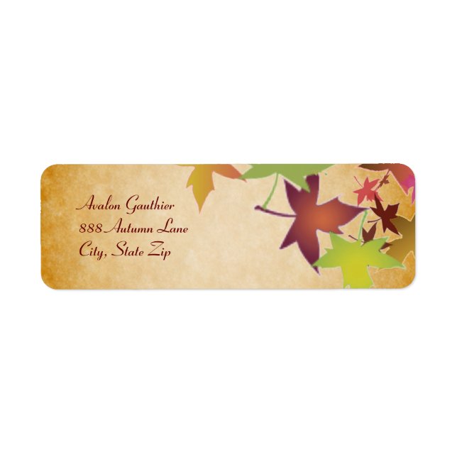 Autumn Fall Leaf Thanksgiving Address Label Return Address Label (Front)