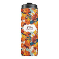 Autumn Fall leave Thermal Tumbler