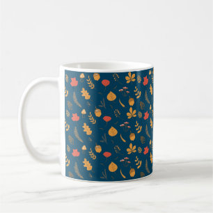 Autumn Fall Leaves And Bloom Thanksgiving Dinner Coffee Mug