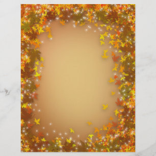 Autumn Fall leaves background for letter