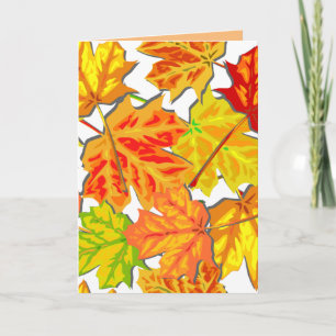 AUTUMN FALL LEAVES BIRTHDAY CARD BIG